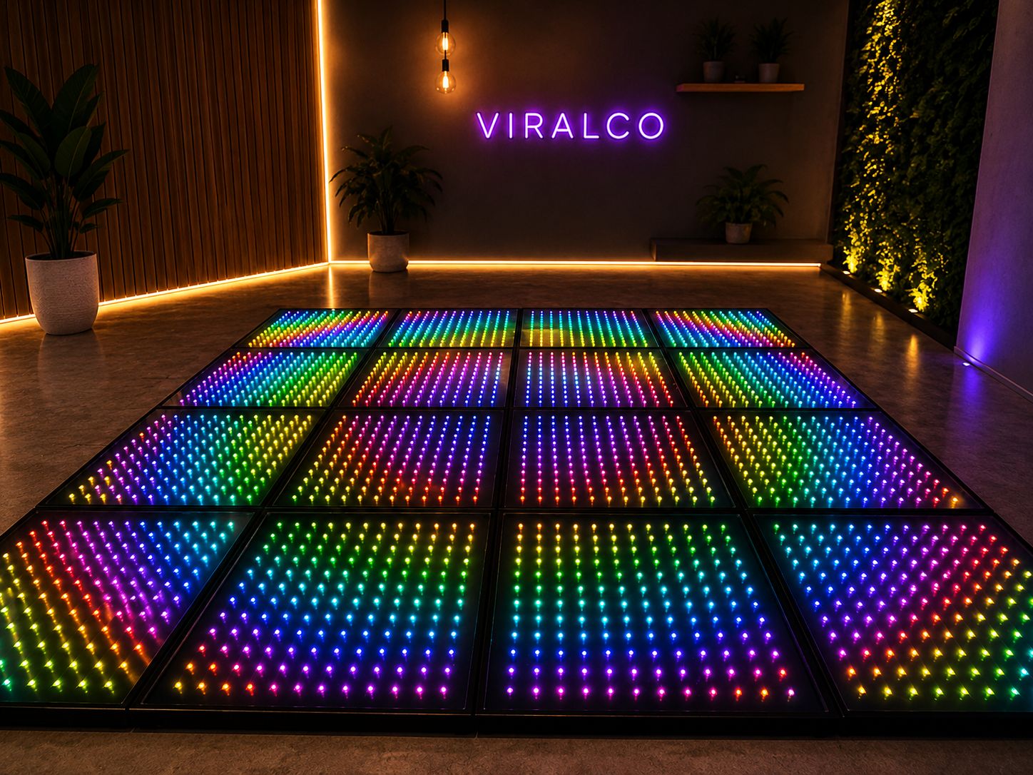 Pista LED Pixel encendida en evento